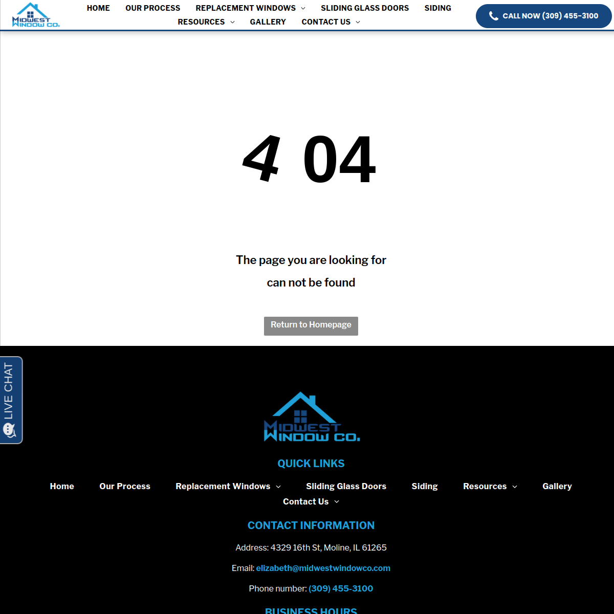 Screenshot of Midwest Window Company