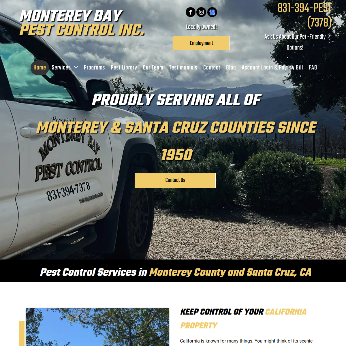 Screenshot of Monterey Bay Pest Control Inc.
