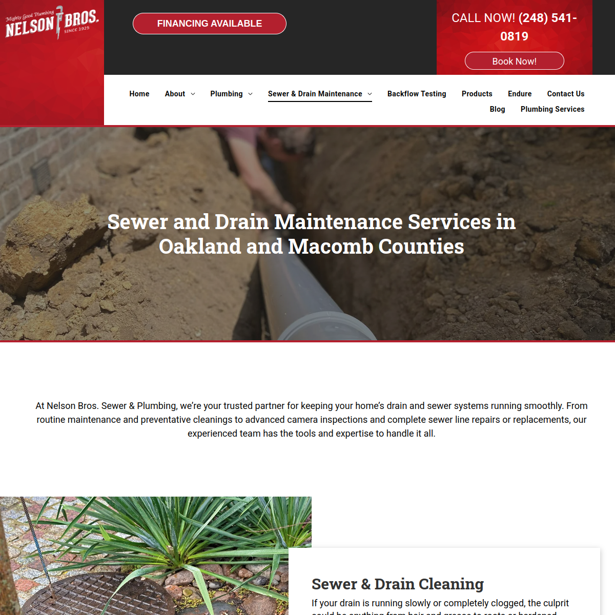 Screenshot of Nelson Bros. Sewer & Plumbing