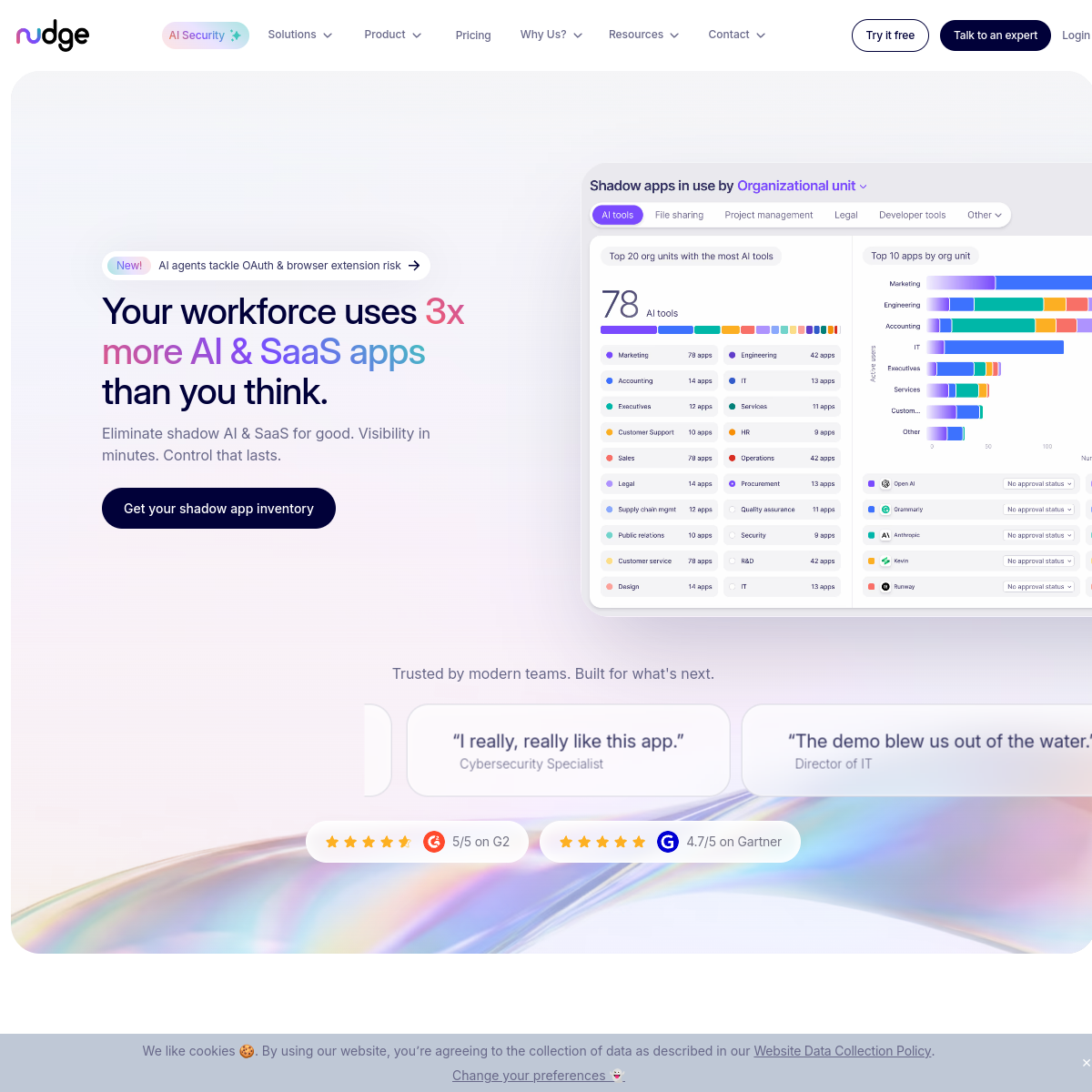 Screenshot of Nudge Security