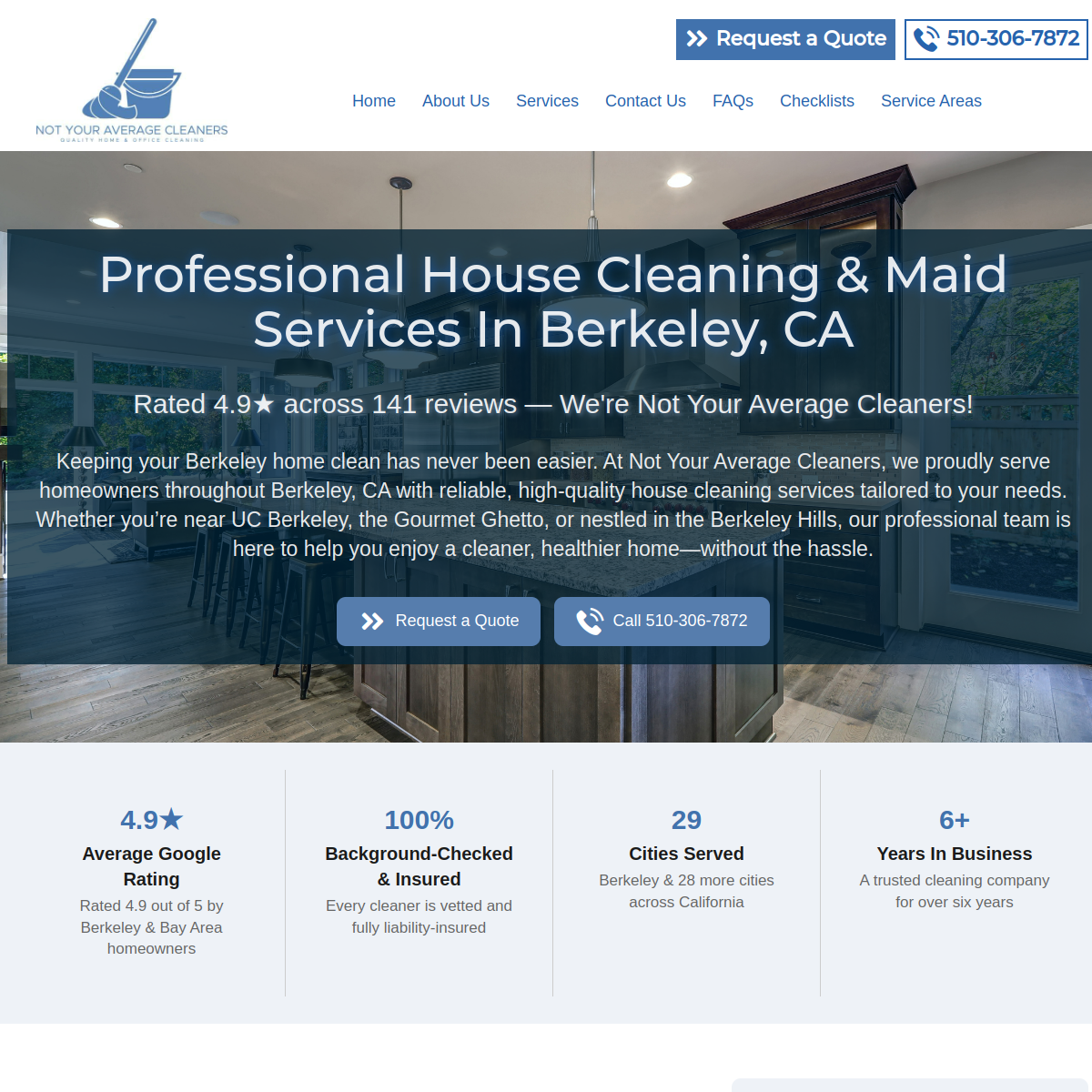 Screenshot of Not Your Average Cleaners