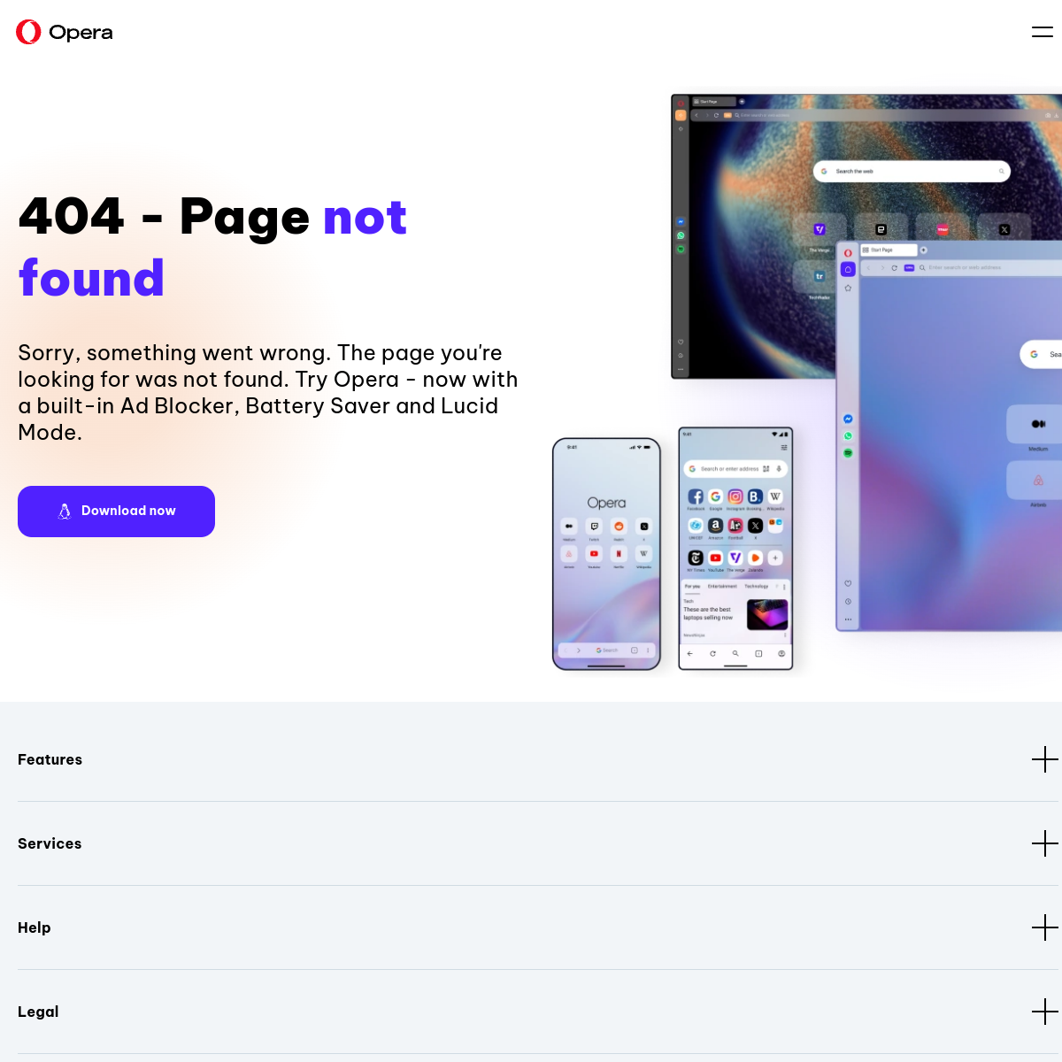 Screenshot of Opera Aria