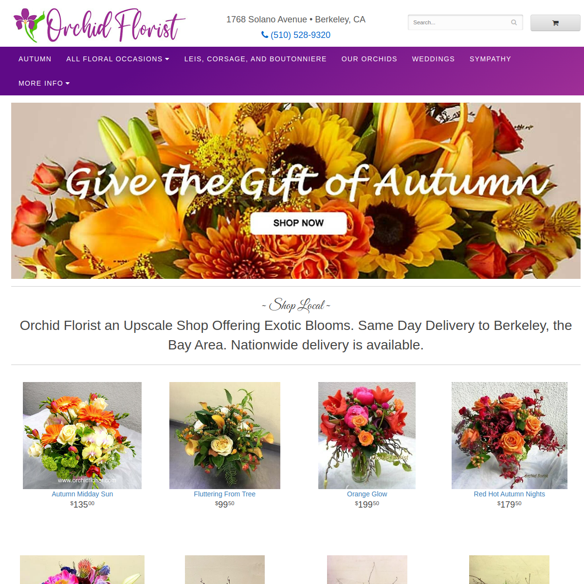Screenshot of Orchid Florist