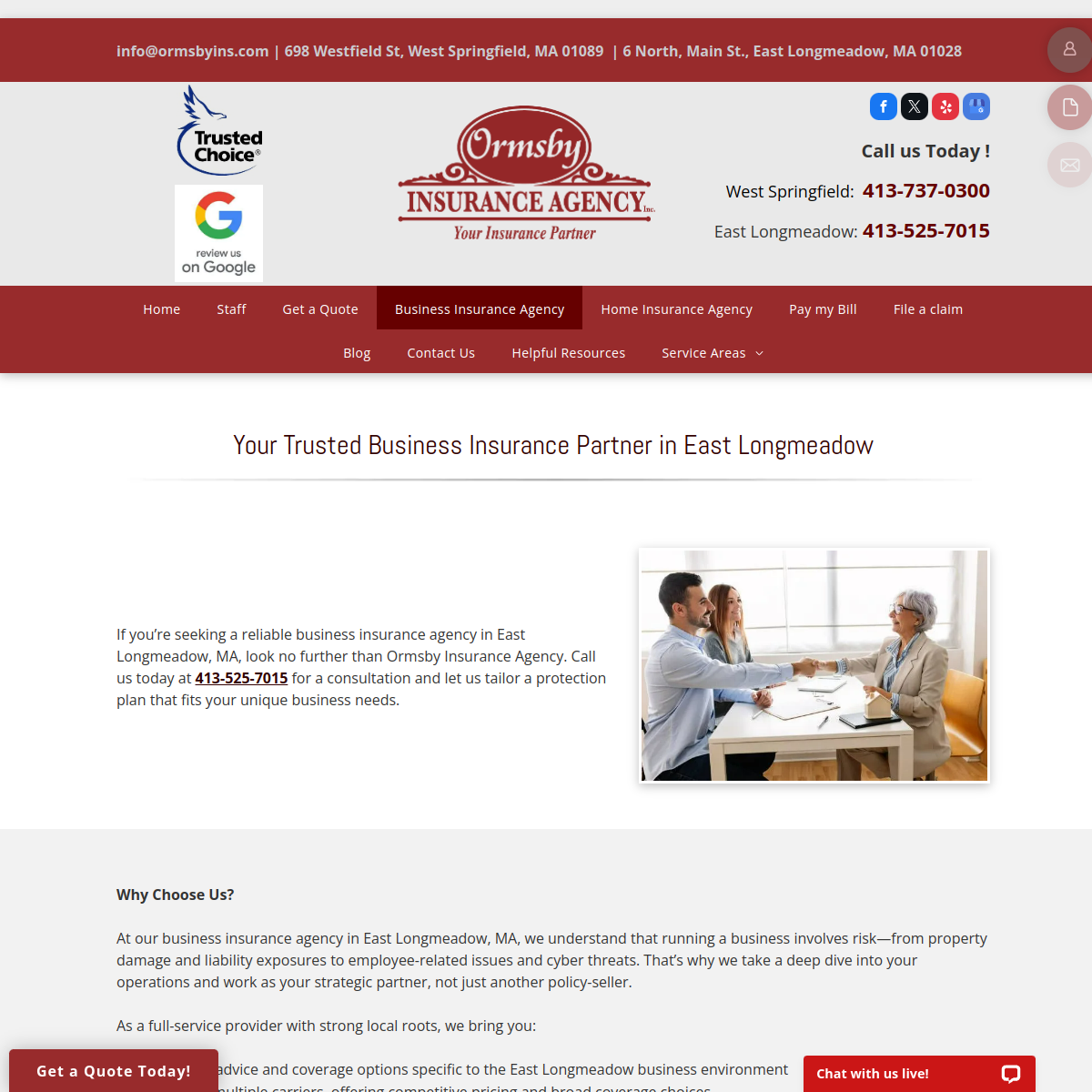 Screenshot of Ormsby Insurance Agency Inc.