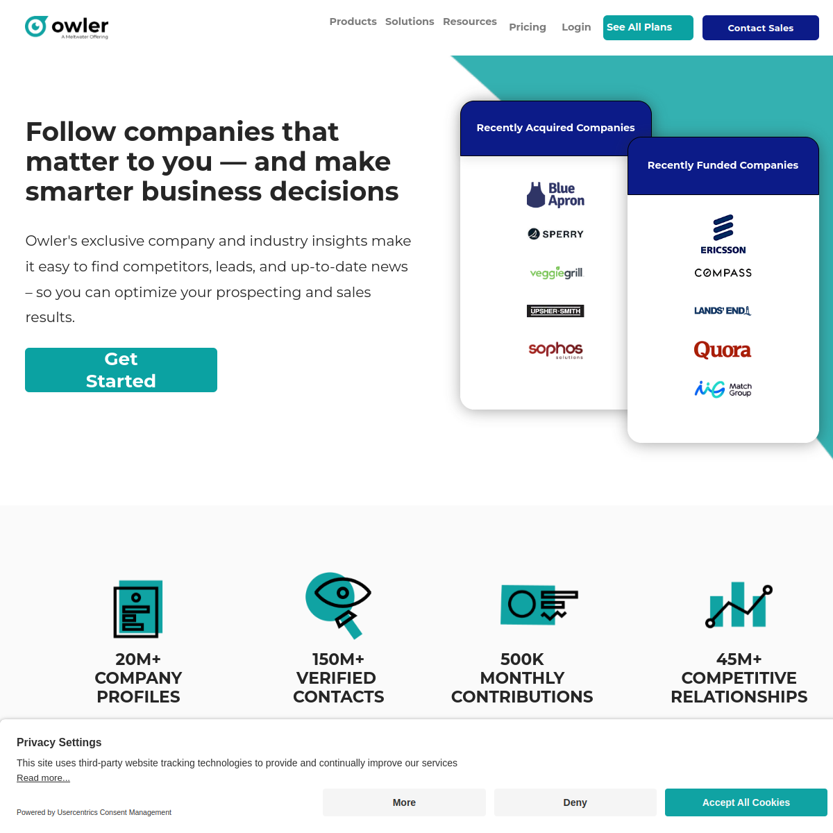 Screenshot of Owler