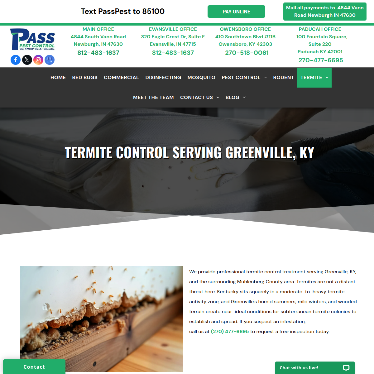 Screenshot of Pass Pest Control