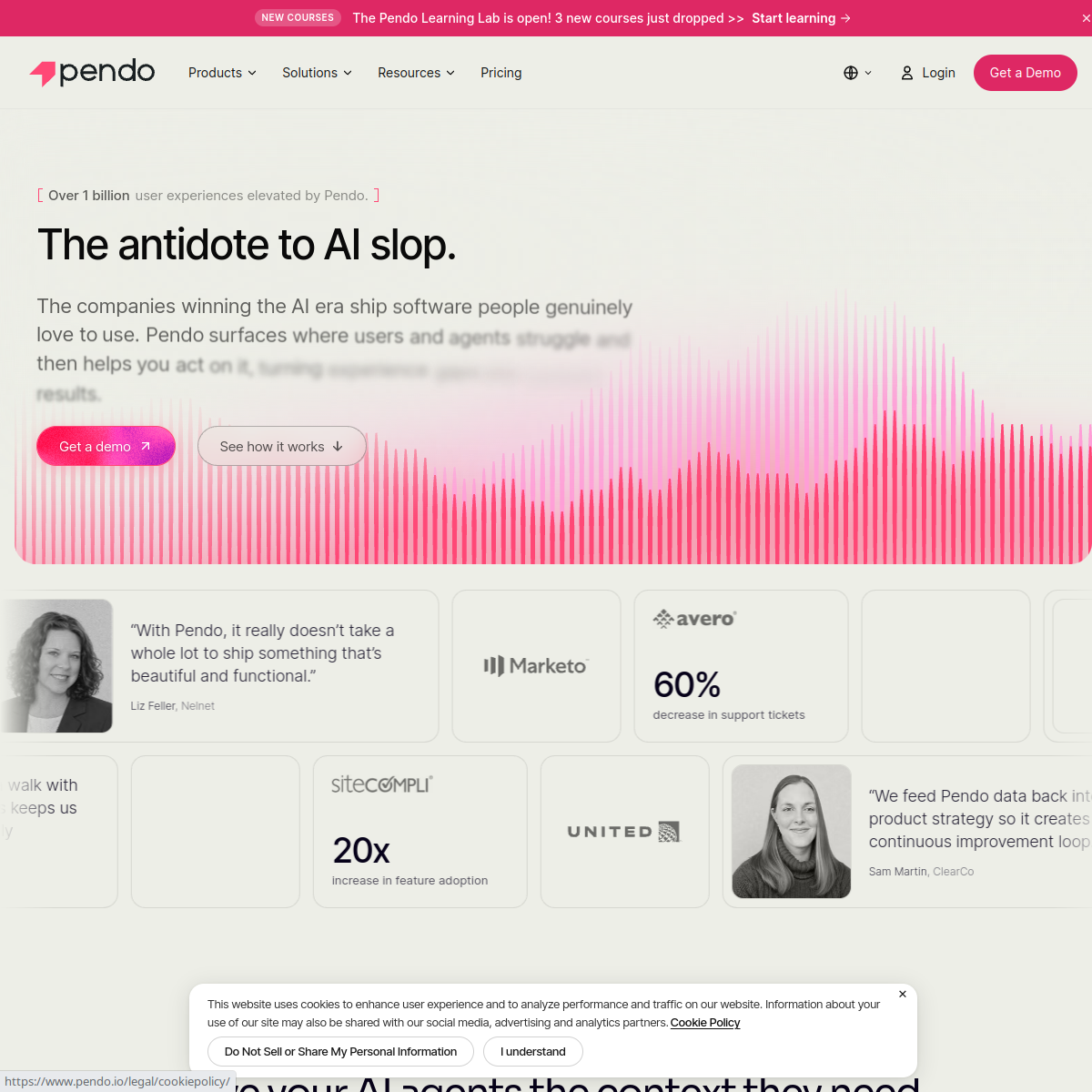 Screenshot of Pendo
