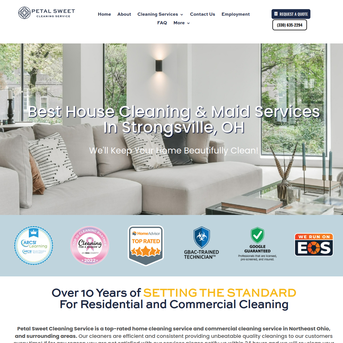 Screenshot of Petal Sweet Cleaning Service