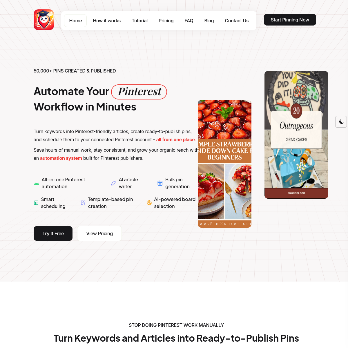 Screenshot of PinMentor