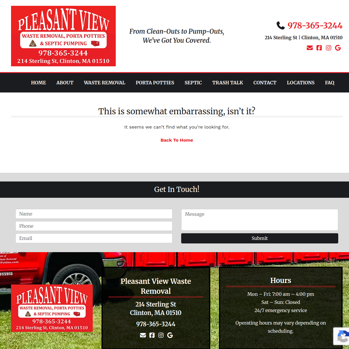 Screenshot of Pleasant View Waste Removal