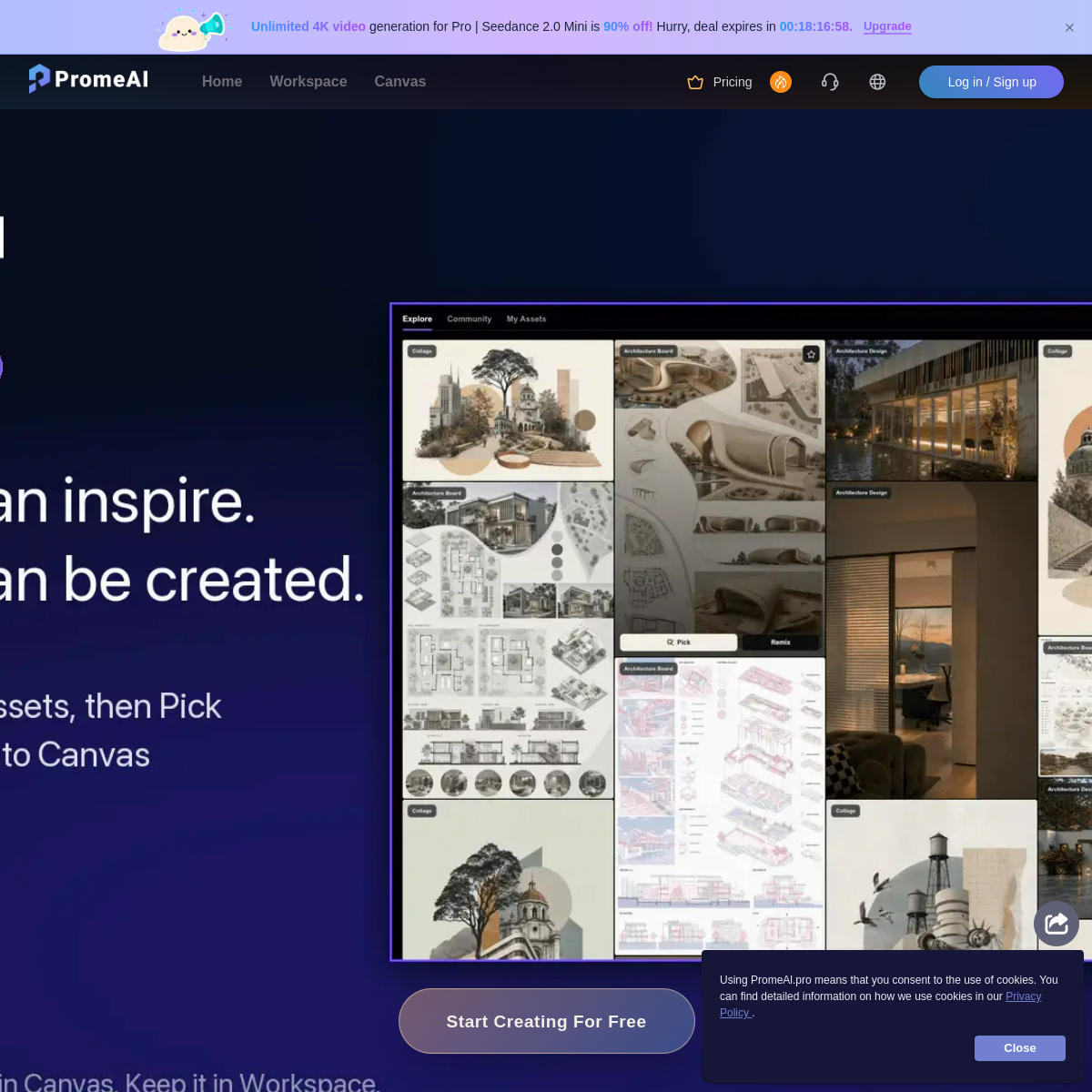 Screenshot of PromeAI