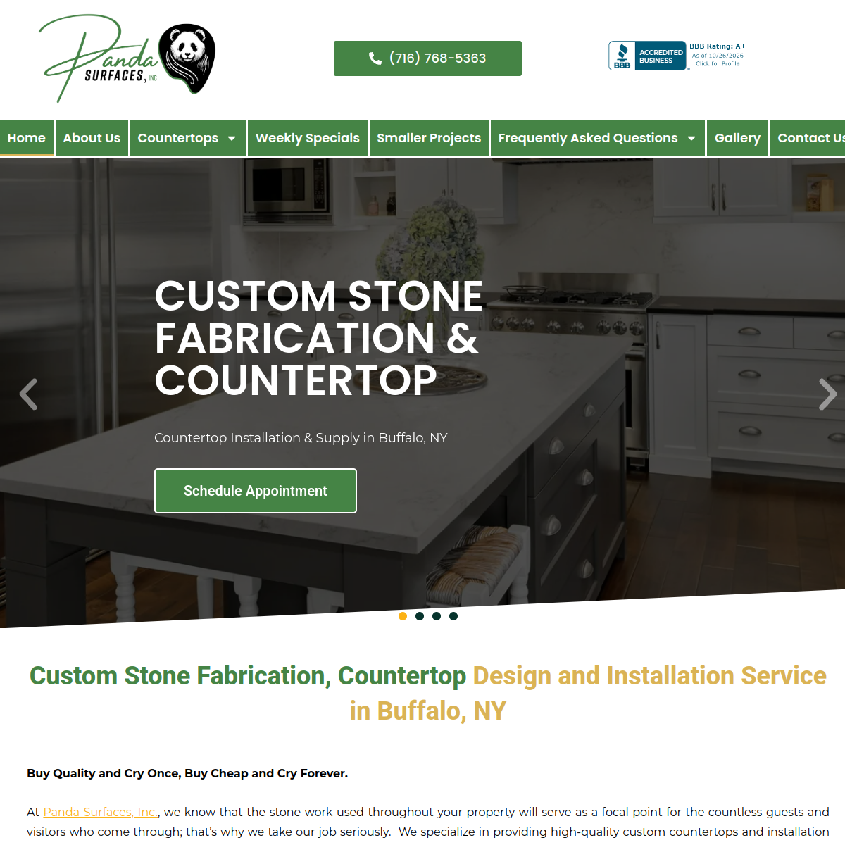 Screenshot of Panda Surfaces, Inc