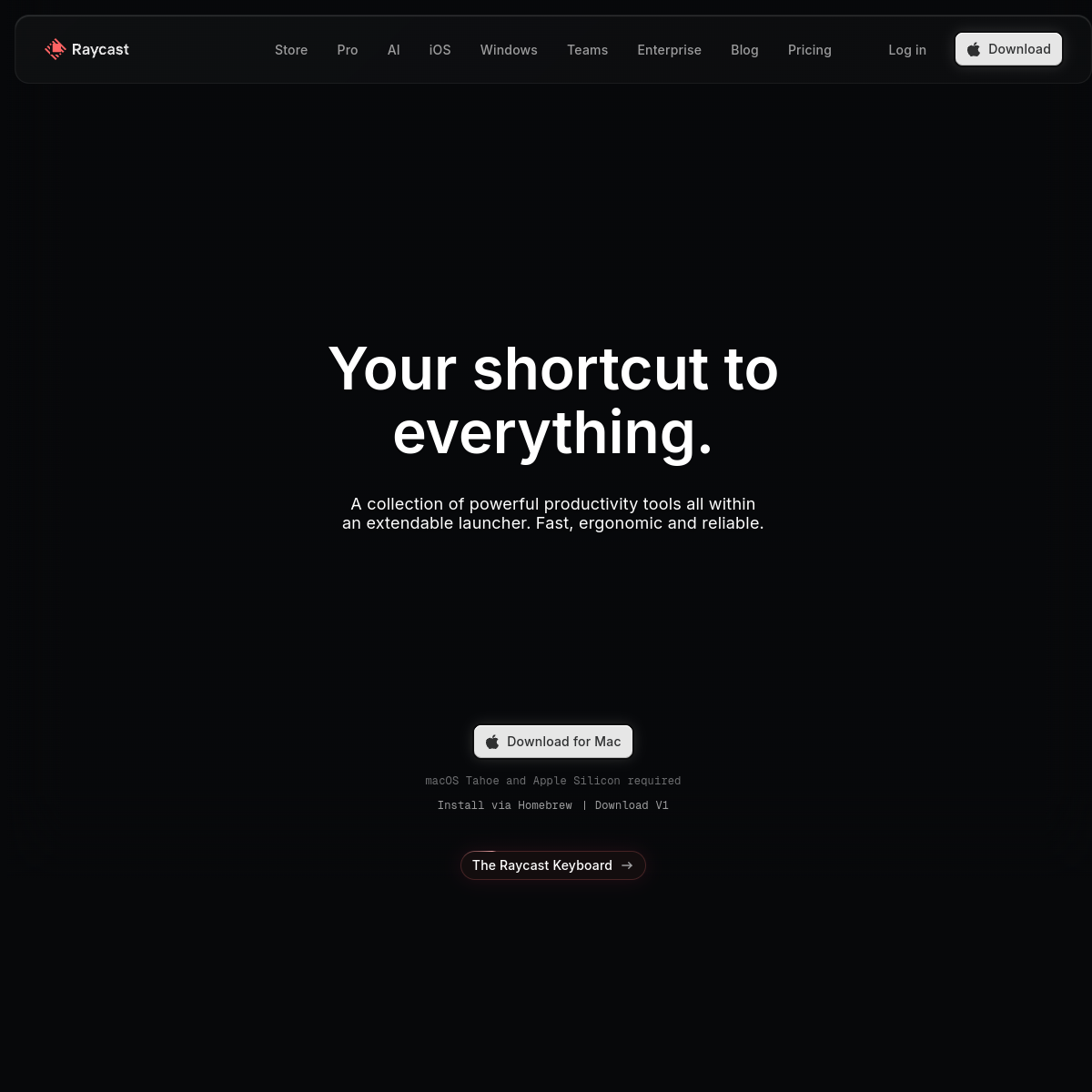 Screenshot of Raycast