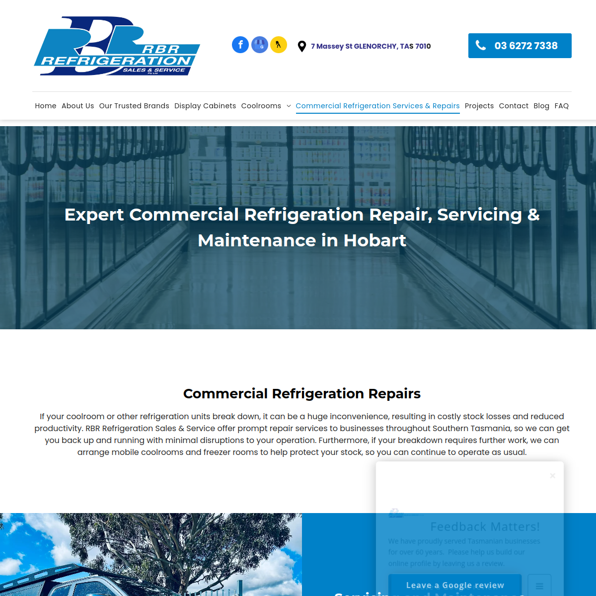 Screenshot of RBR Refrigeration Sales & Service Pty Ltd