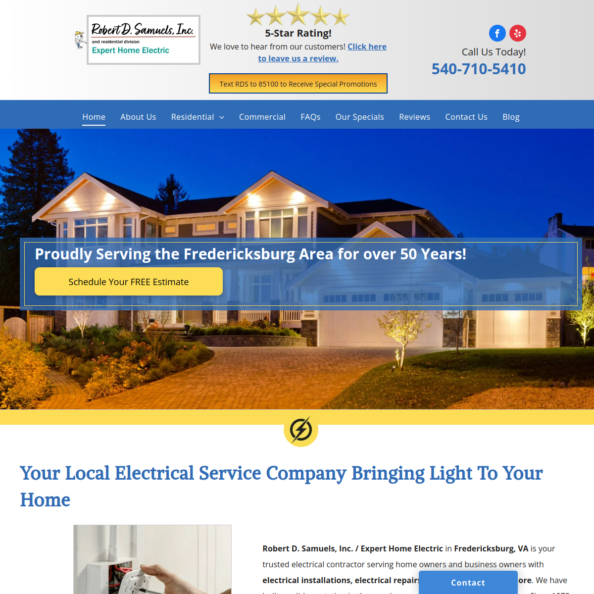 Screenshot of ROBERT D. SAMUELS INC./EXPERT HOME ELECTRIC