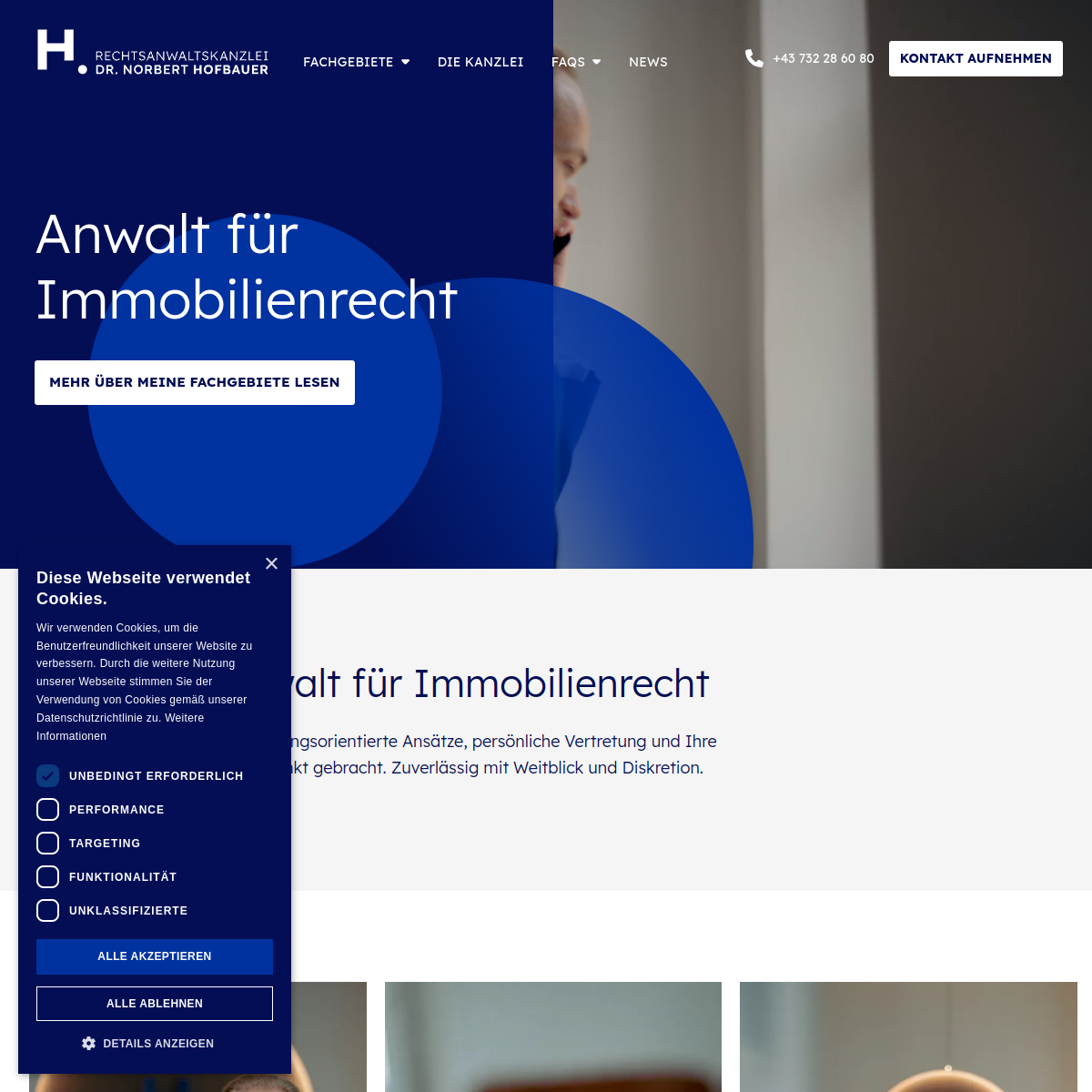 Screenshot der Website