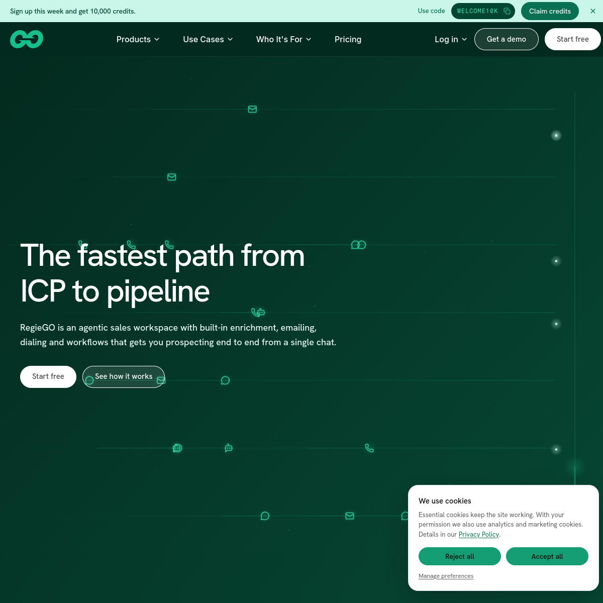 Screenshot of Regie.ai