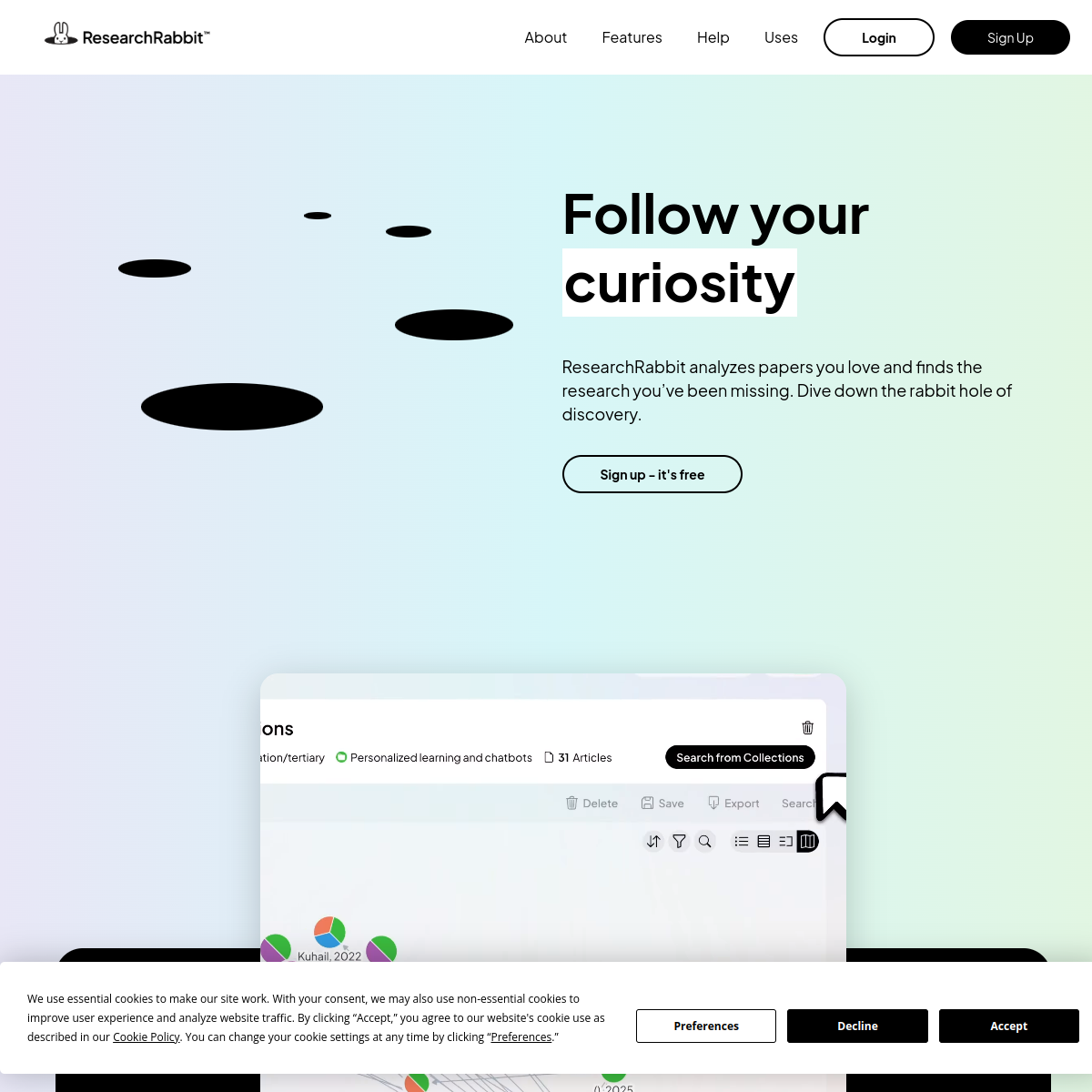 Screenshot of ResearchRabbit