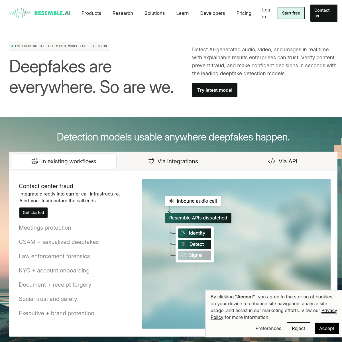 Screenshot of Resemble AI