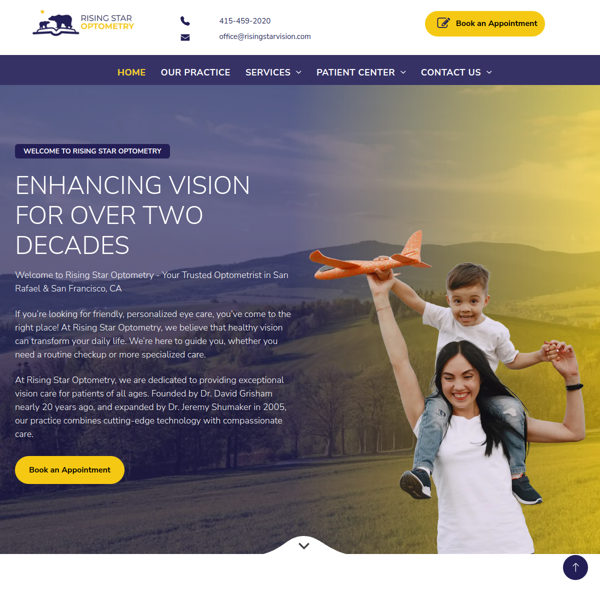 Screenshot of Rising Star Optometry