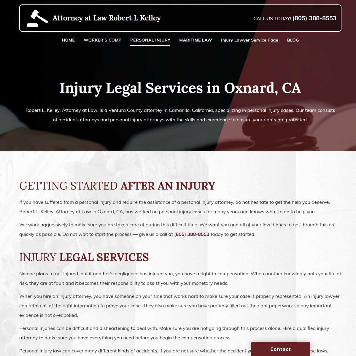 Screenshot of Robert L. Kelley, Attorney at Law