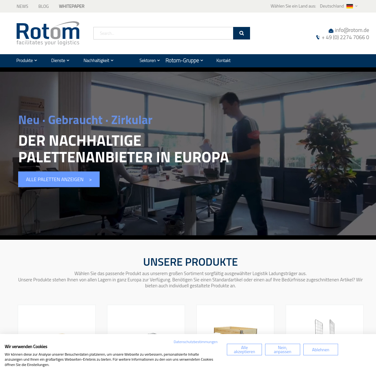 Screenshot der Website