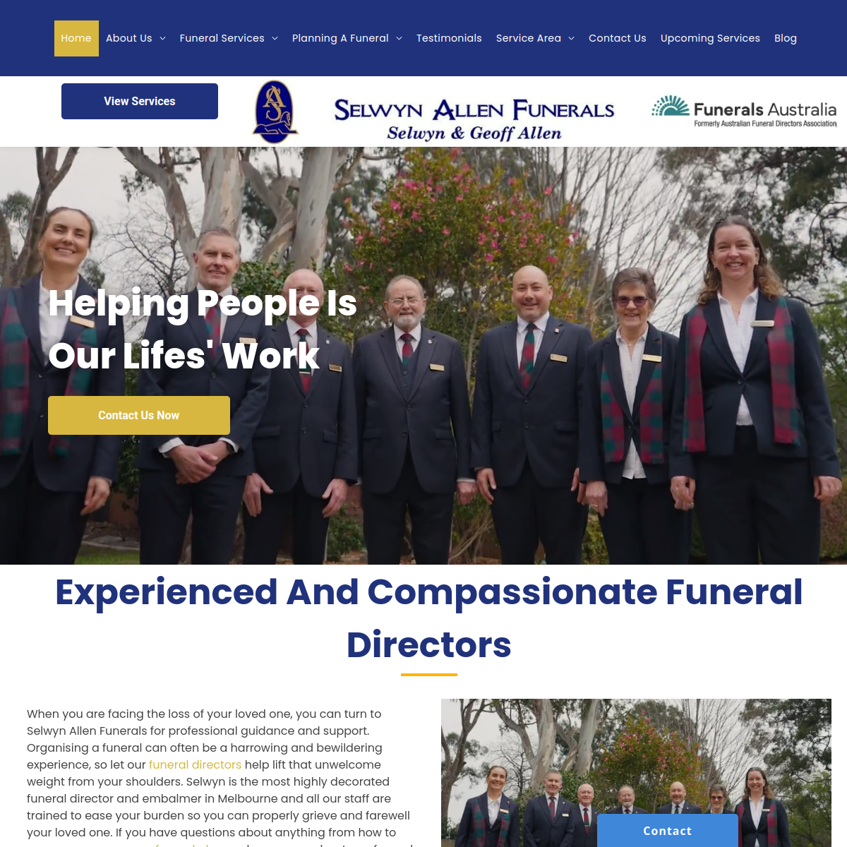 Screenshot of Selwyn Allen Funerals