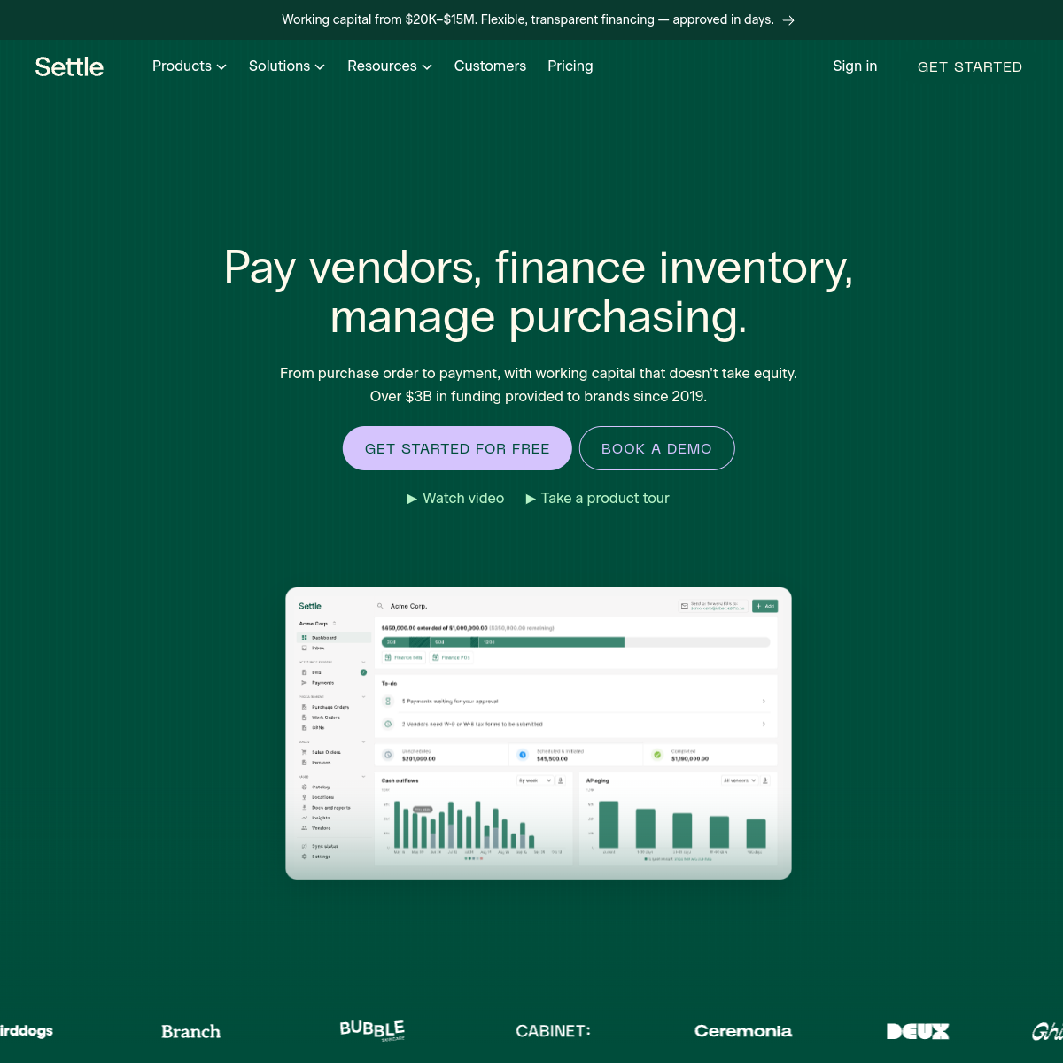 Screenshot of Settle