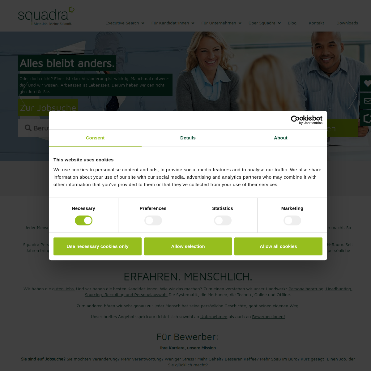 Screenshot der Website