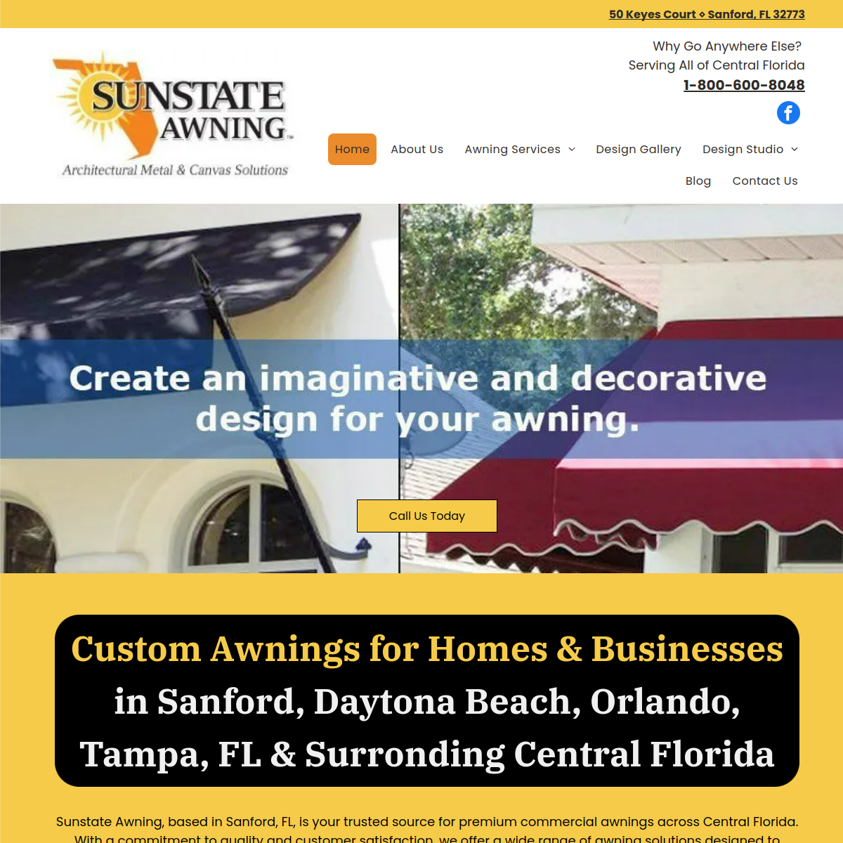 Screenshot of Sunstate Awning