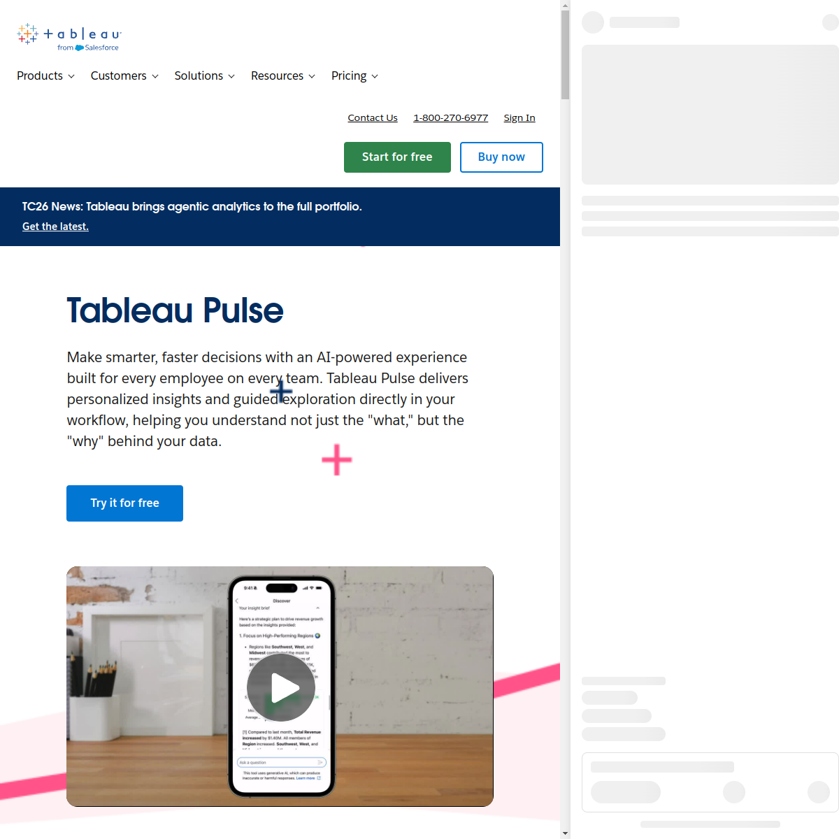 Screenshot of Tableau Pulse