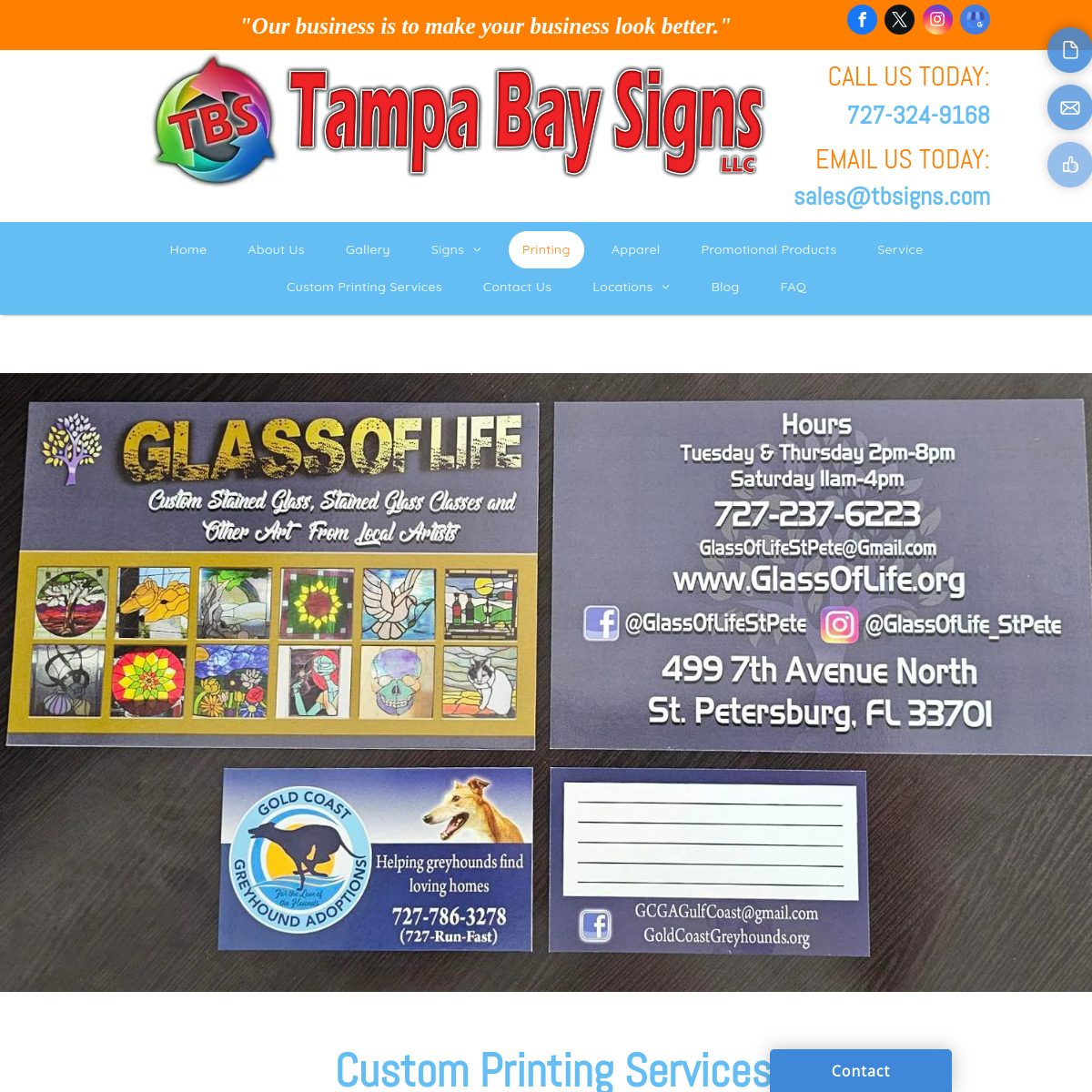 Screenshot of Tampa Bay Signs, LLC