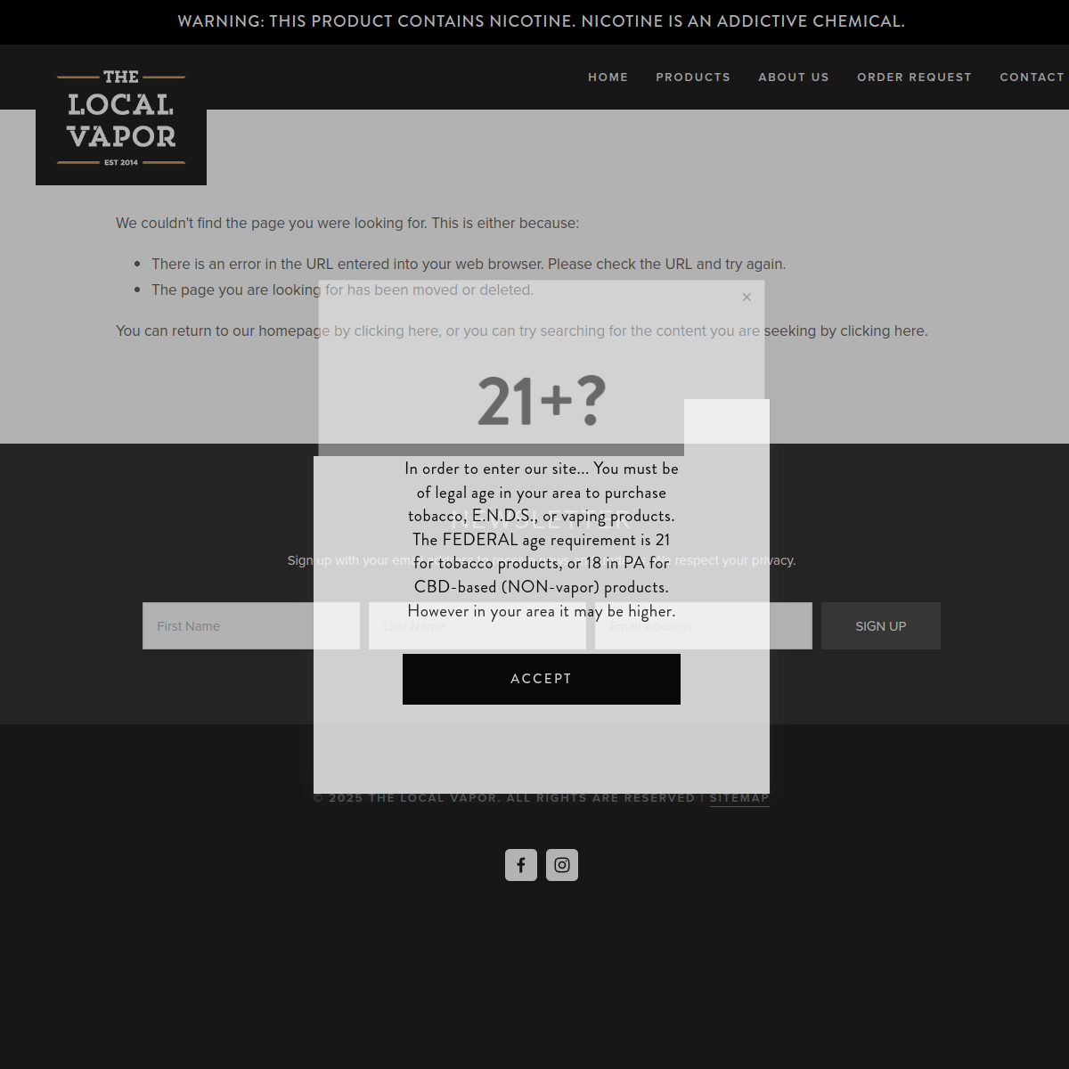 Screenshot of The Local Vapor