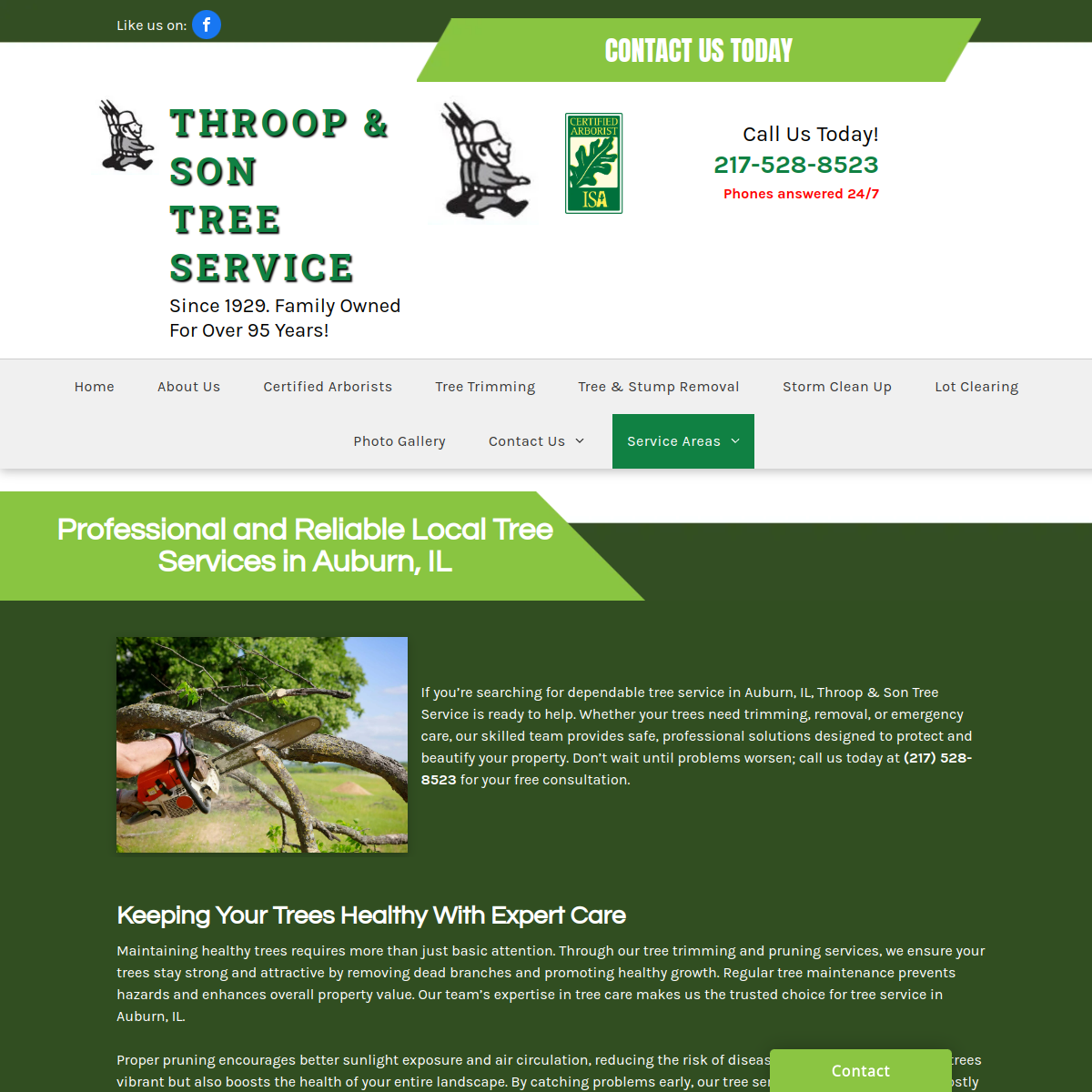 Screenshot of Throop & Son Tree Servic