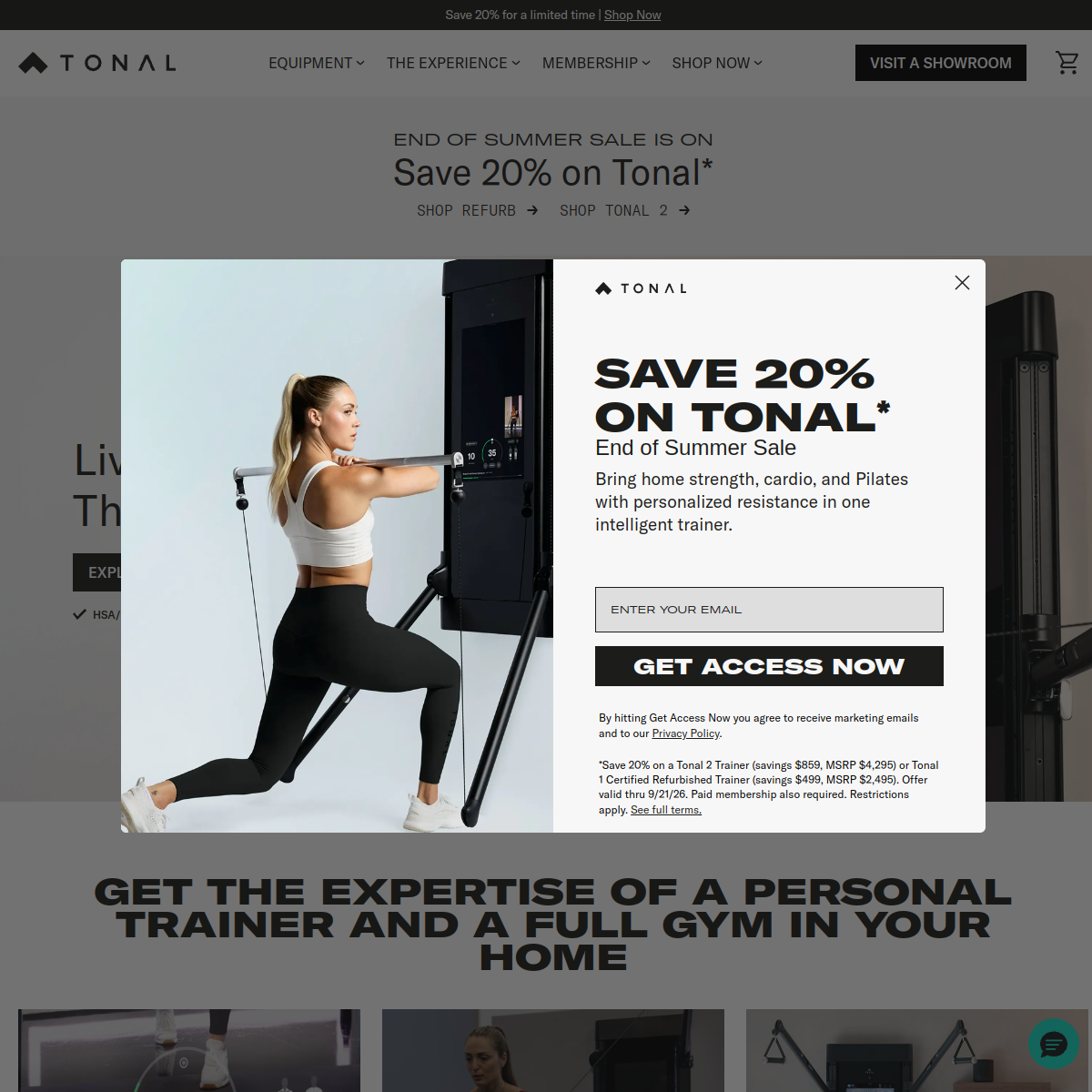 Screenshot of Tonal