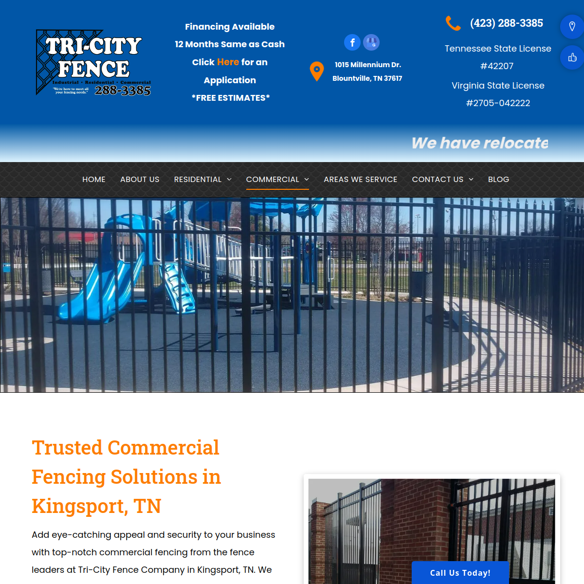 Screenshot of Tri-City Fence Company