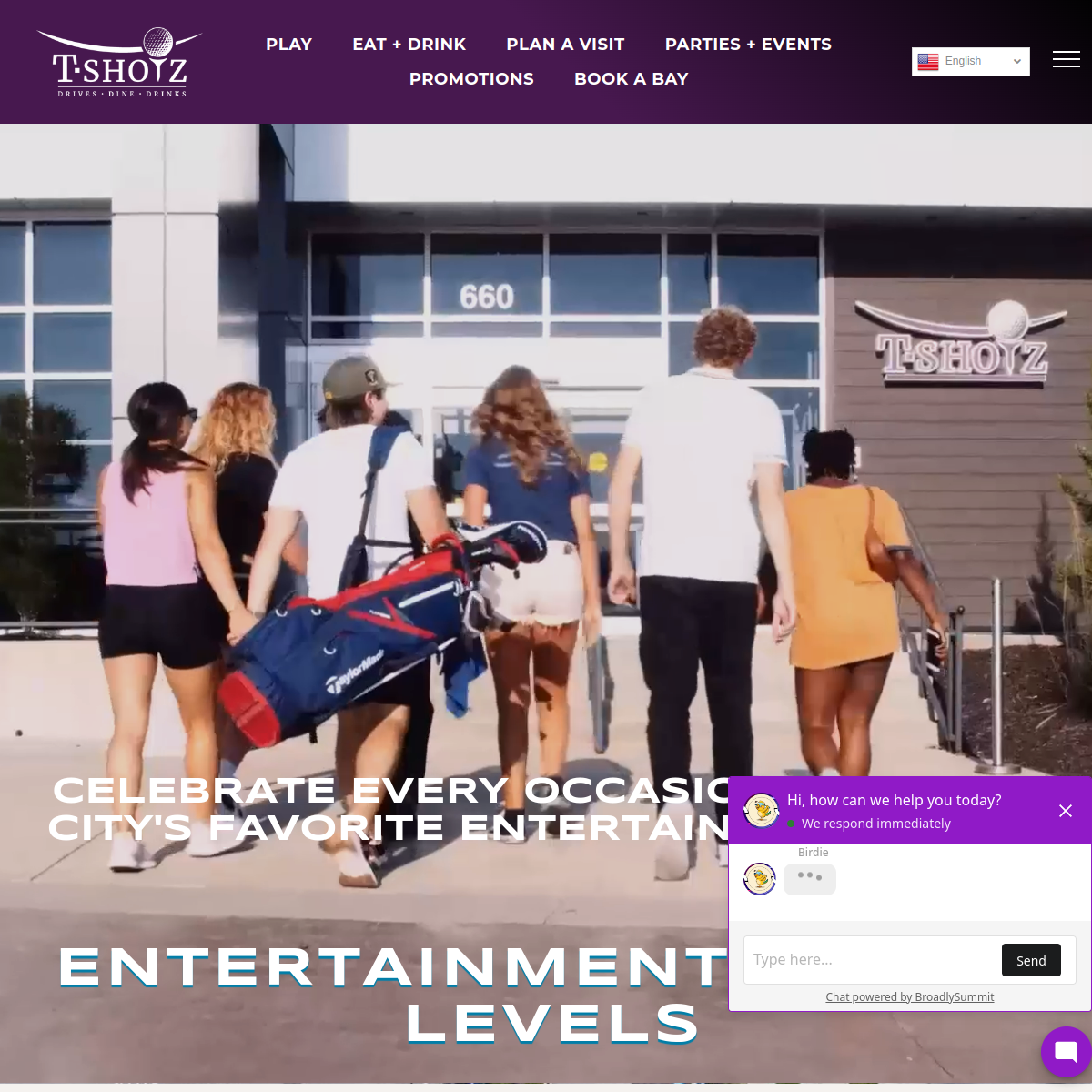 Screenshot of T-Shotz Golf and Entertainment Venue