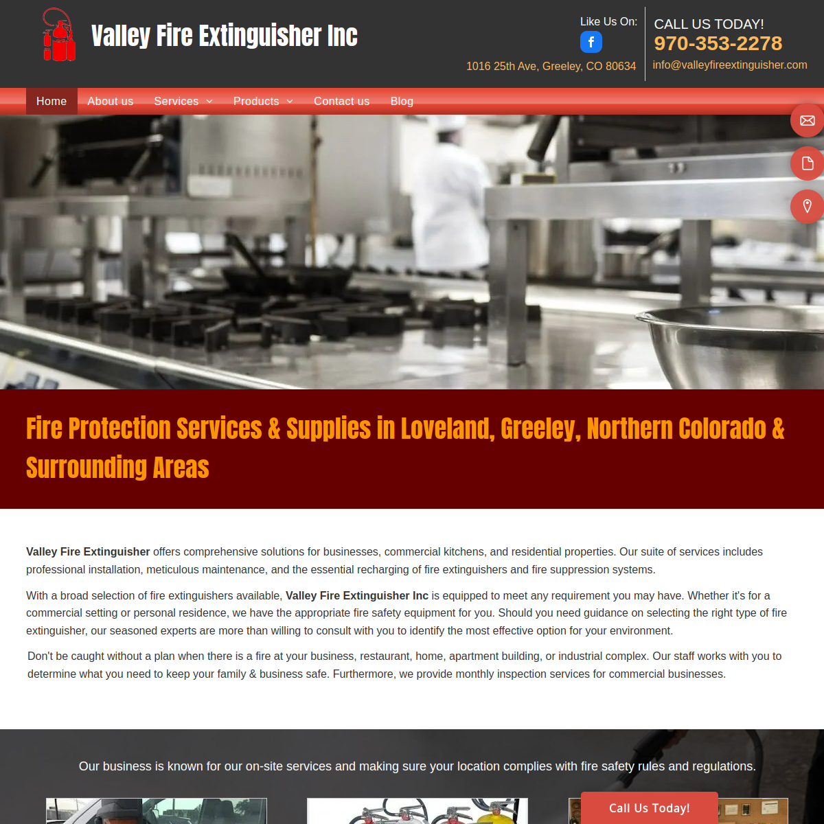 Screenshot of Valley Fire Extinguisher Inc