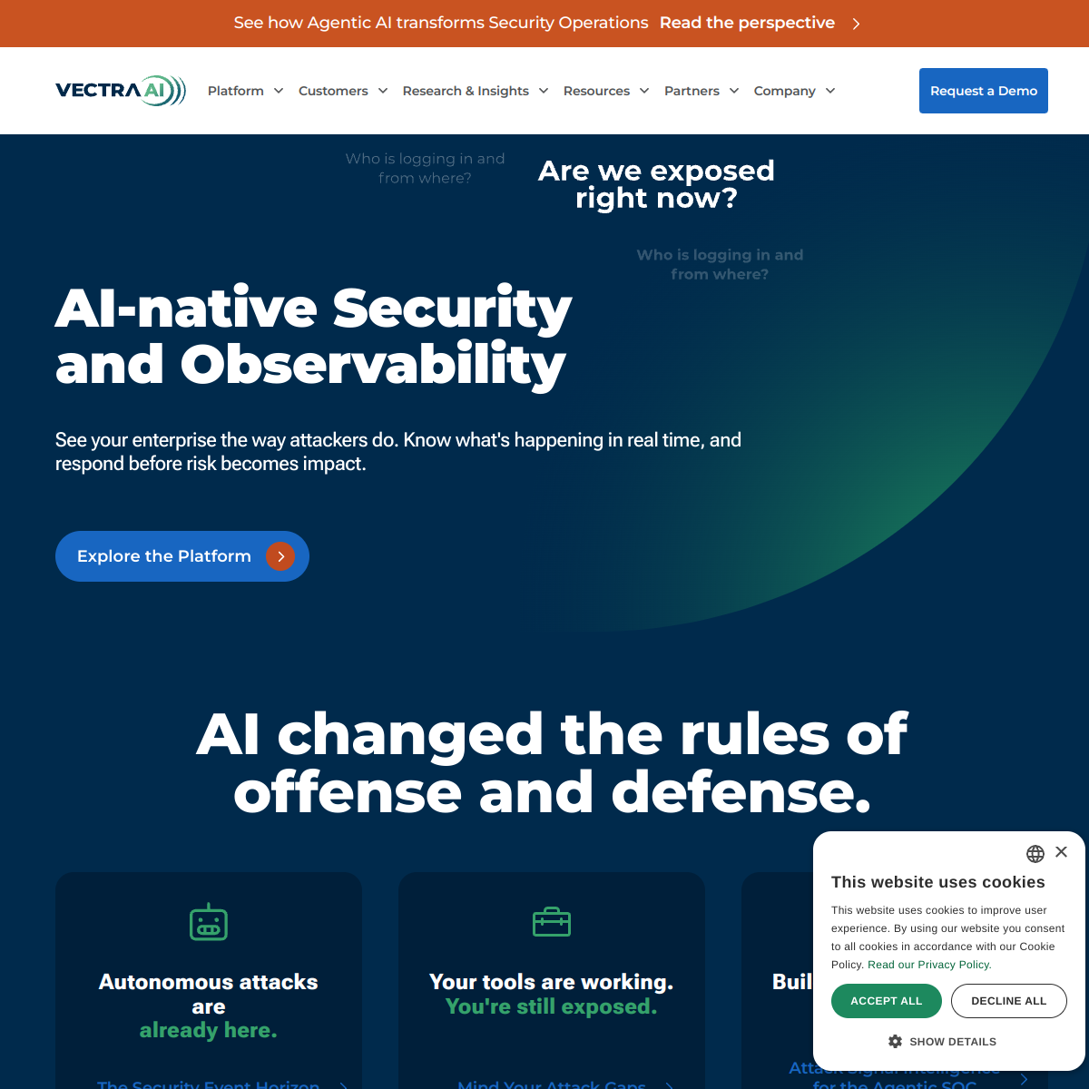 Screenshot of Vectra AI