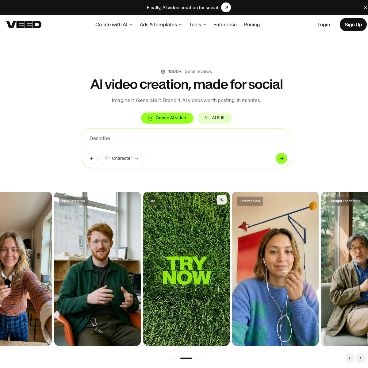 Screenshot of VEED
