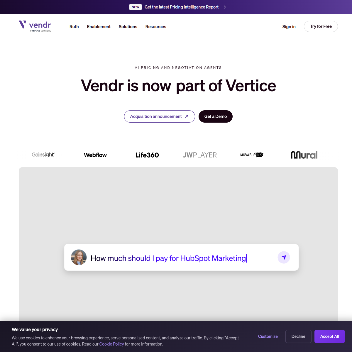 Screenshot of Vendr