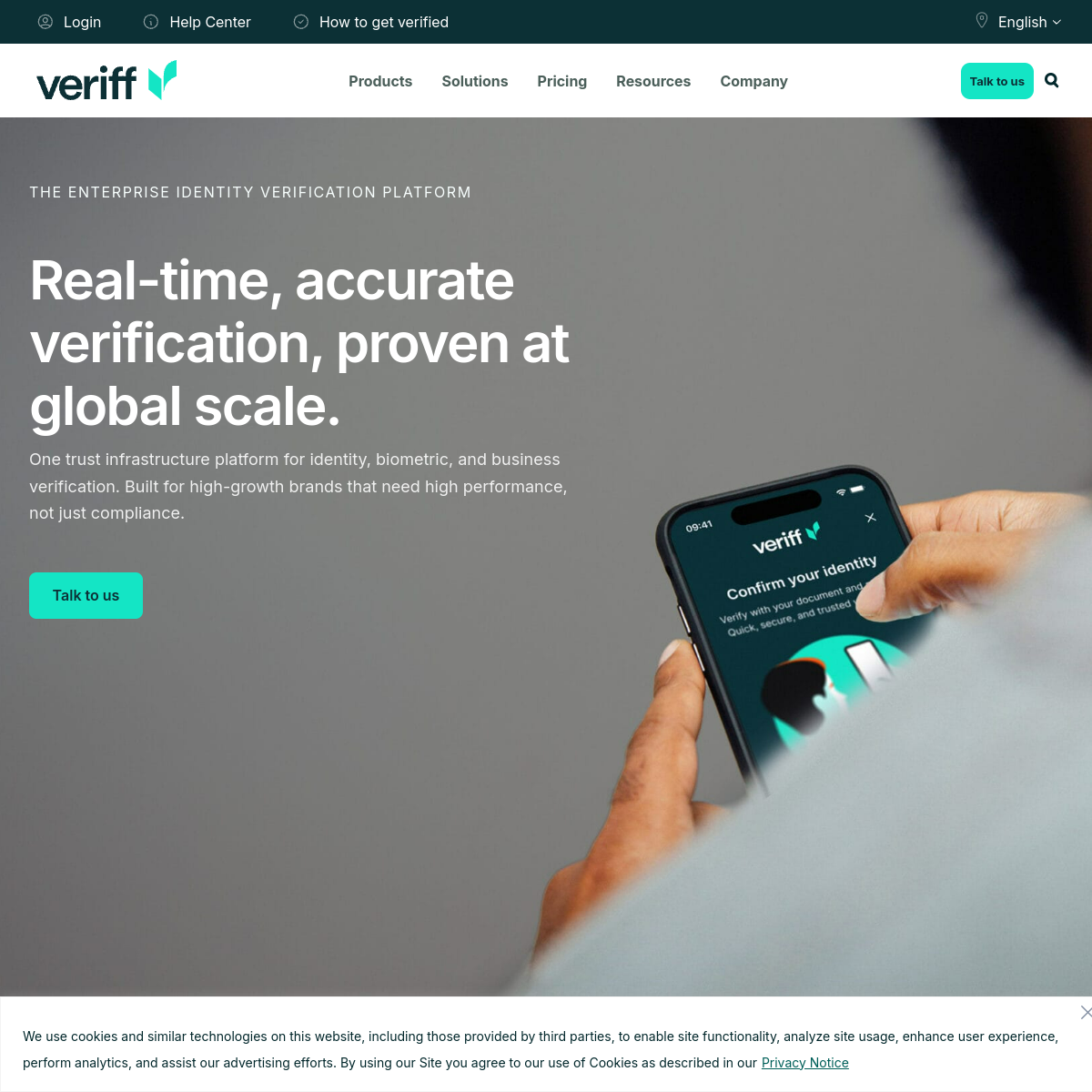 Screenshot of Veriff