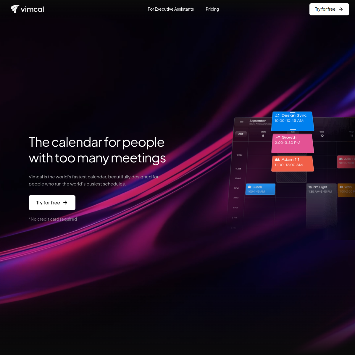 Screenshot of Vimcal