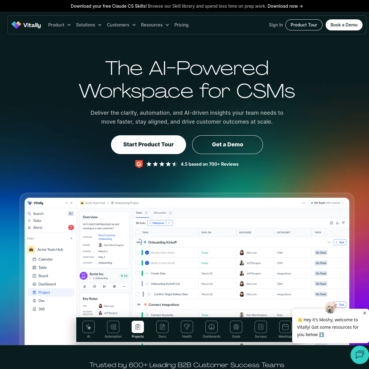 Screenshot of Vitally