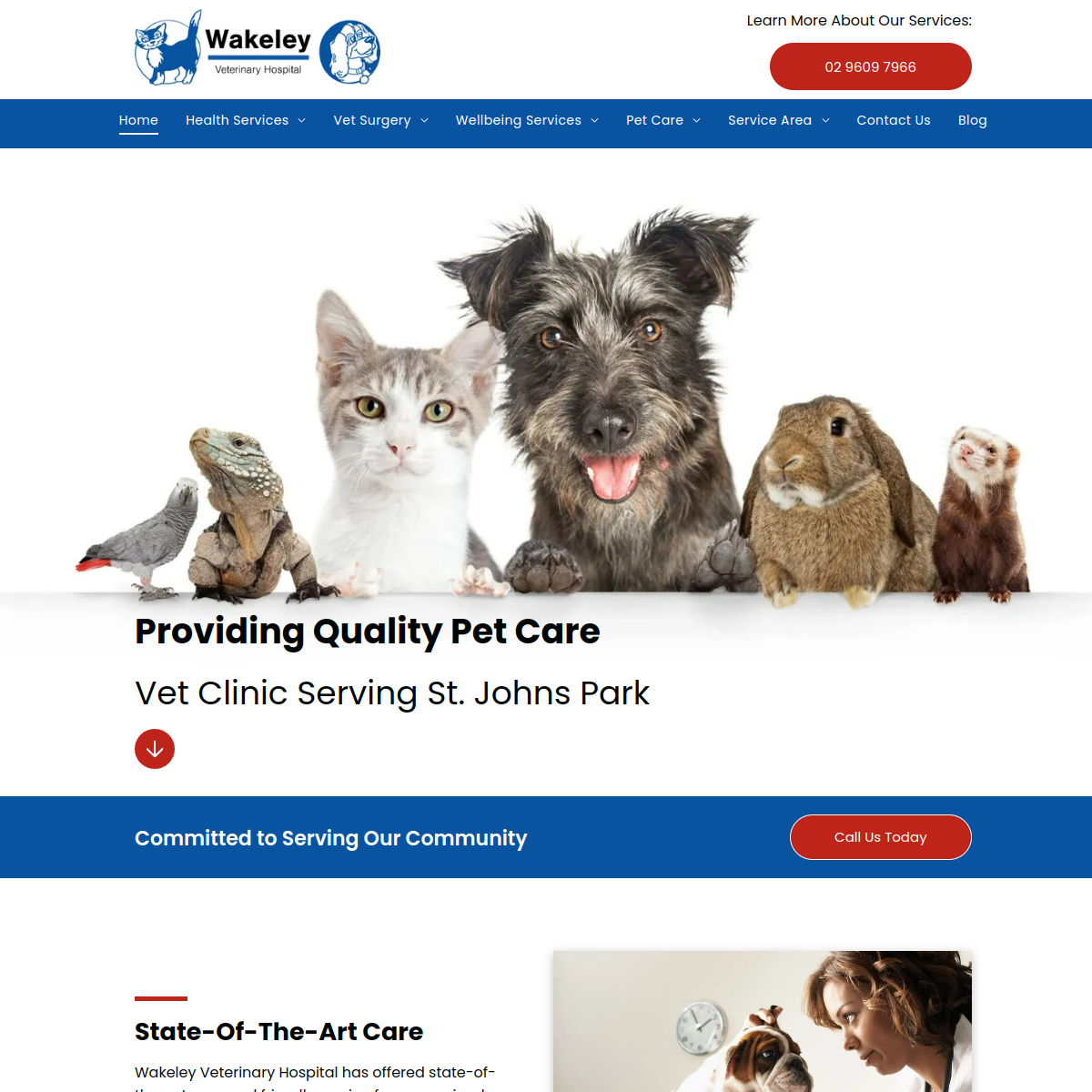 Screenshot of Wakeley Veterinary Hospital