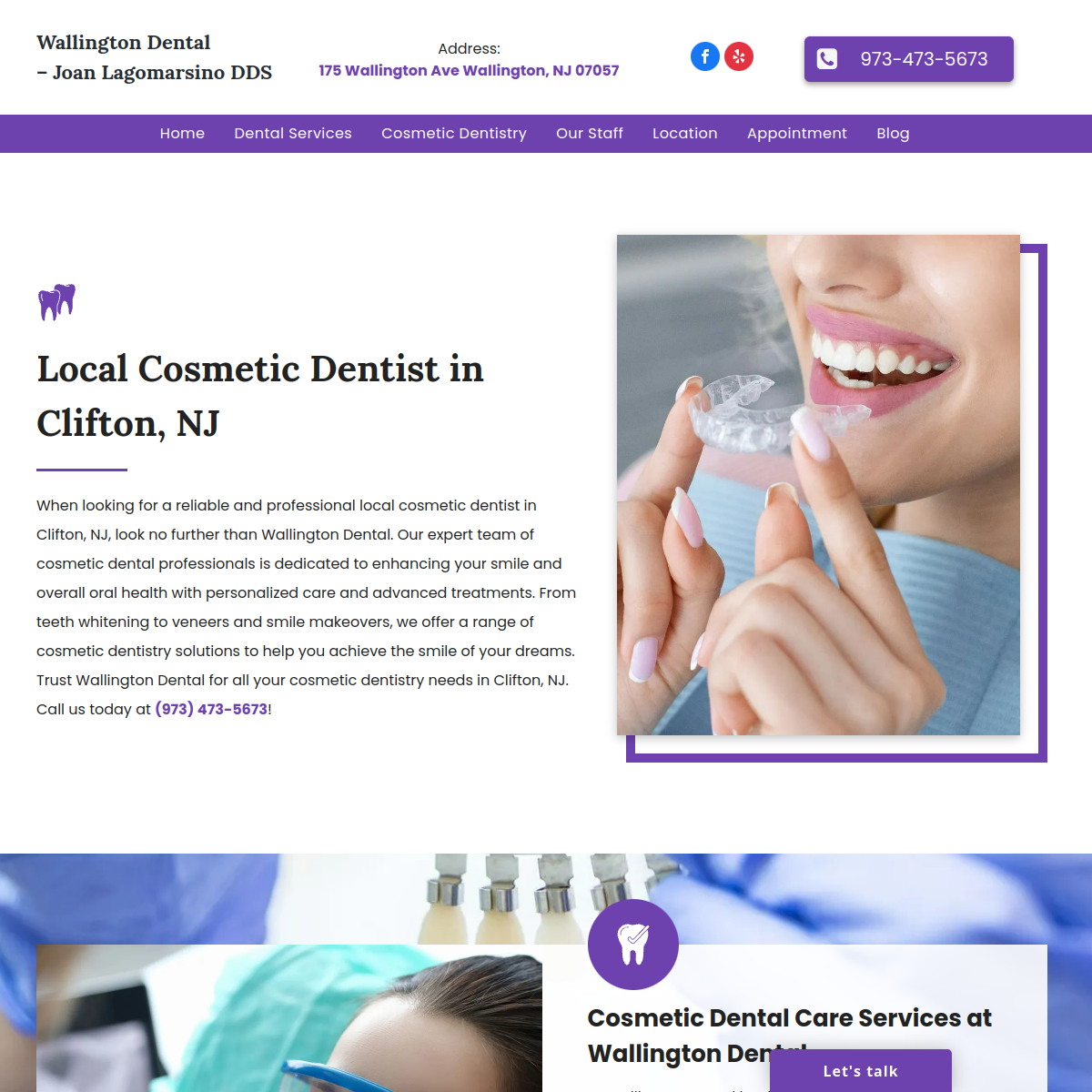 Screenshot of Wallington Dental