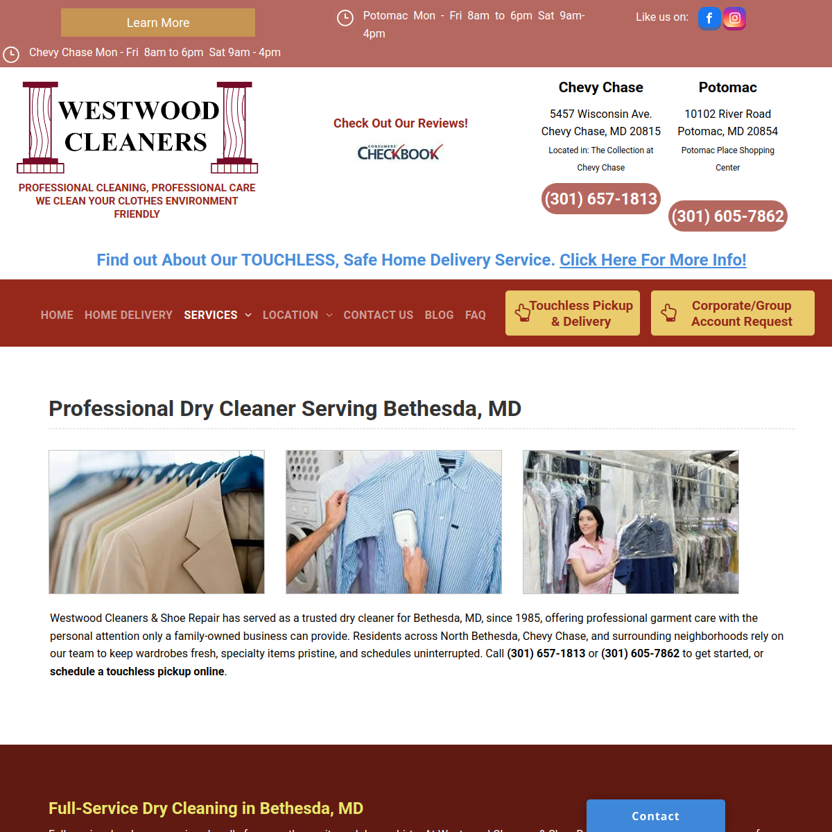 Screenshot of Westwood Cleaners
