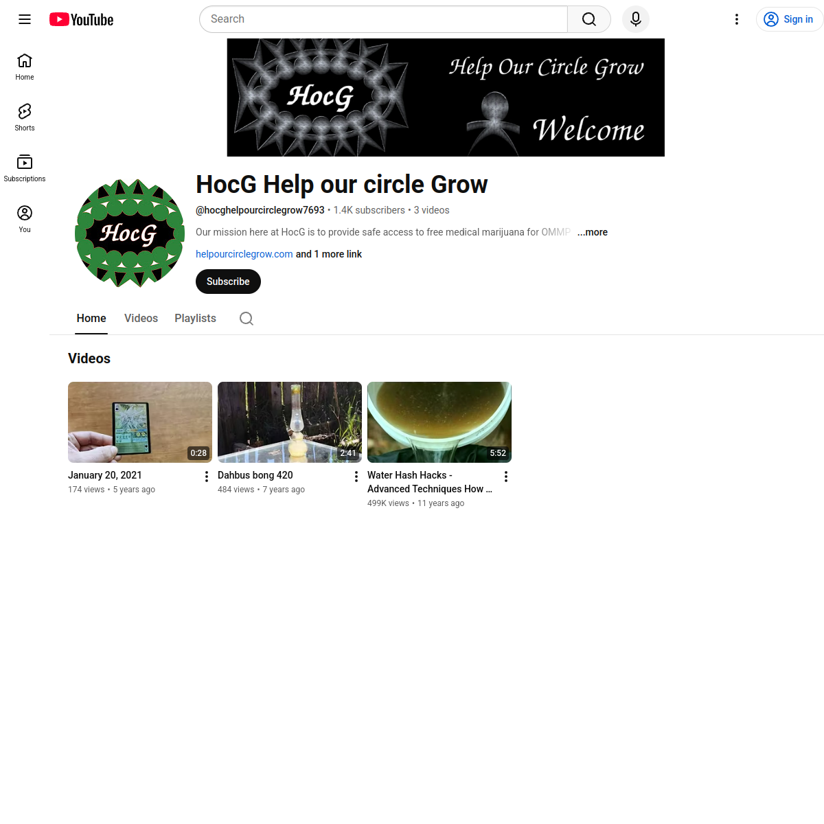 Preview of Help Our Circle Grow YouTube channel