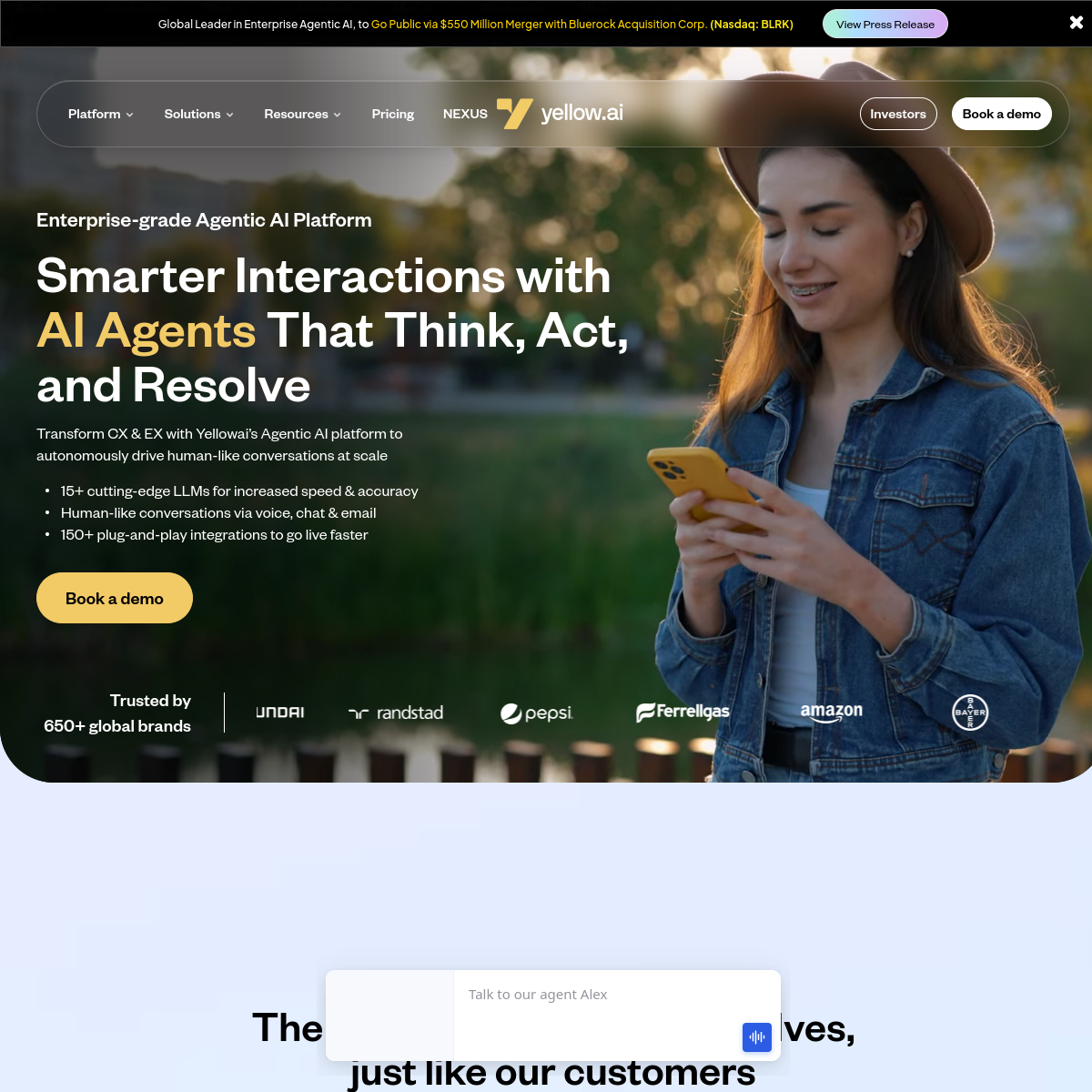 Screenshot of Yellow.ai