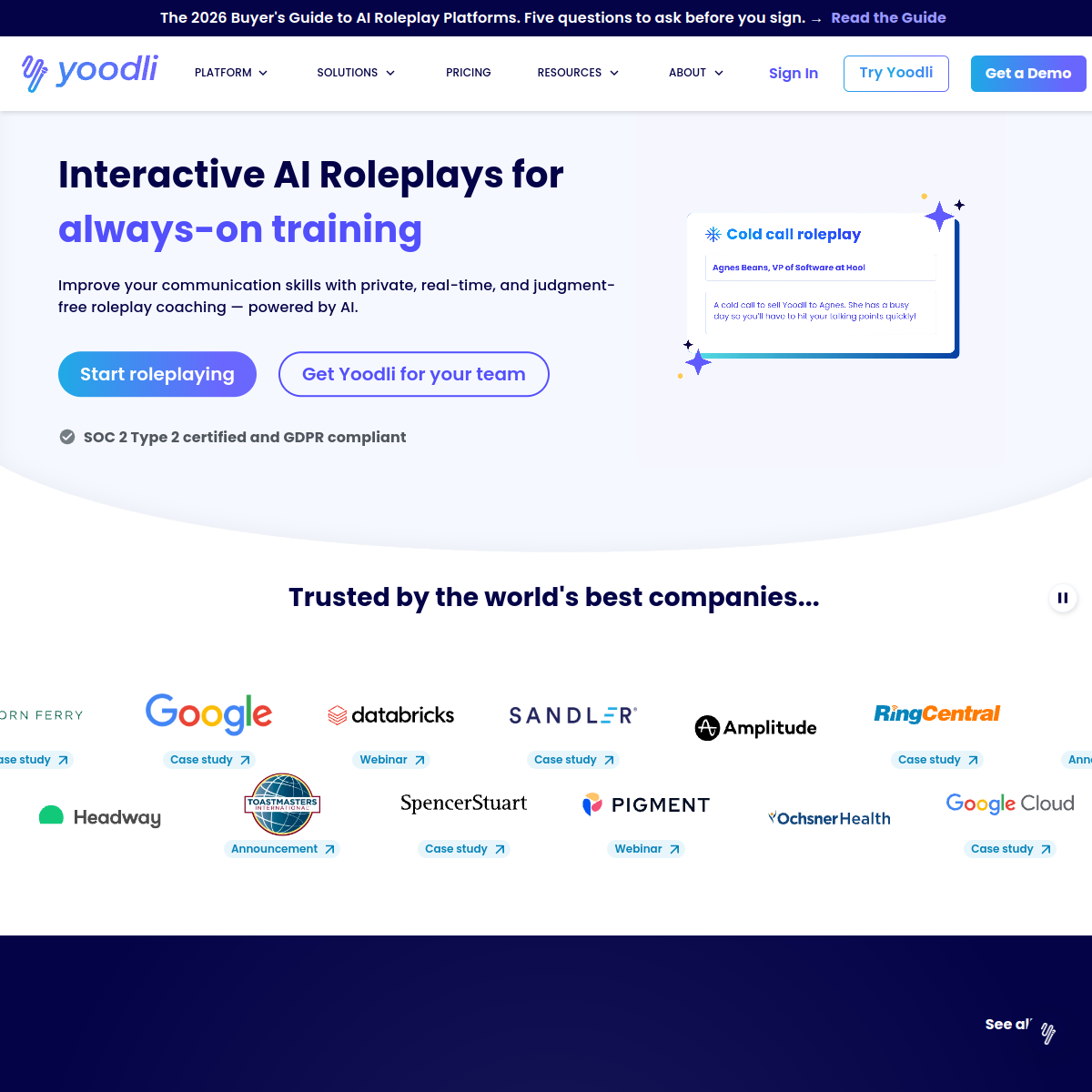 Screenshot of Yoodli